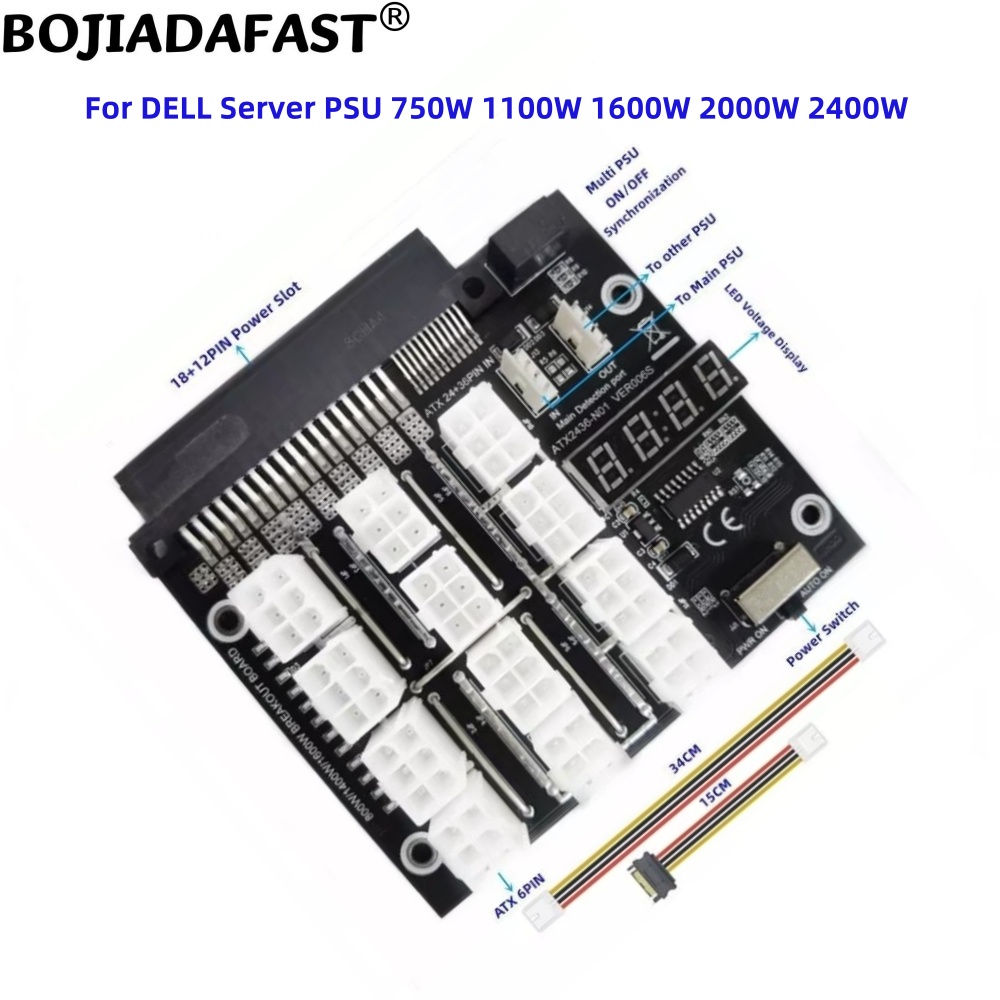 2400W Server Psu Breakout Board - 12-портовая плата распределения питания для серверного