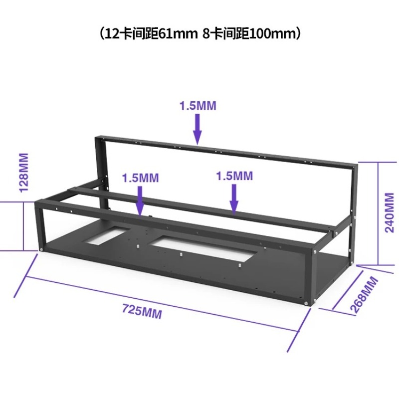 12 Gpu Open Air Frame Case - Рама для майнинг-станции с 12 видеокартами,
